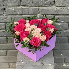 Цветочная композиция из Розы в коробке в Чупряково