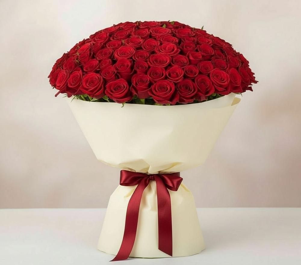 Букет 101 Красная роза Милано в Чупряково