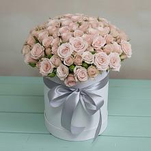 Цветочная композиция из Розы в шляпной коробке в Чупряково