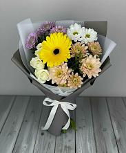 Букет цветов из:  Розы, Герберы и Хризантемы в Чупряково
