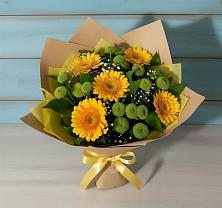 Букет цветов из:  Герберы и Хризантемы в Чупряково