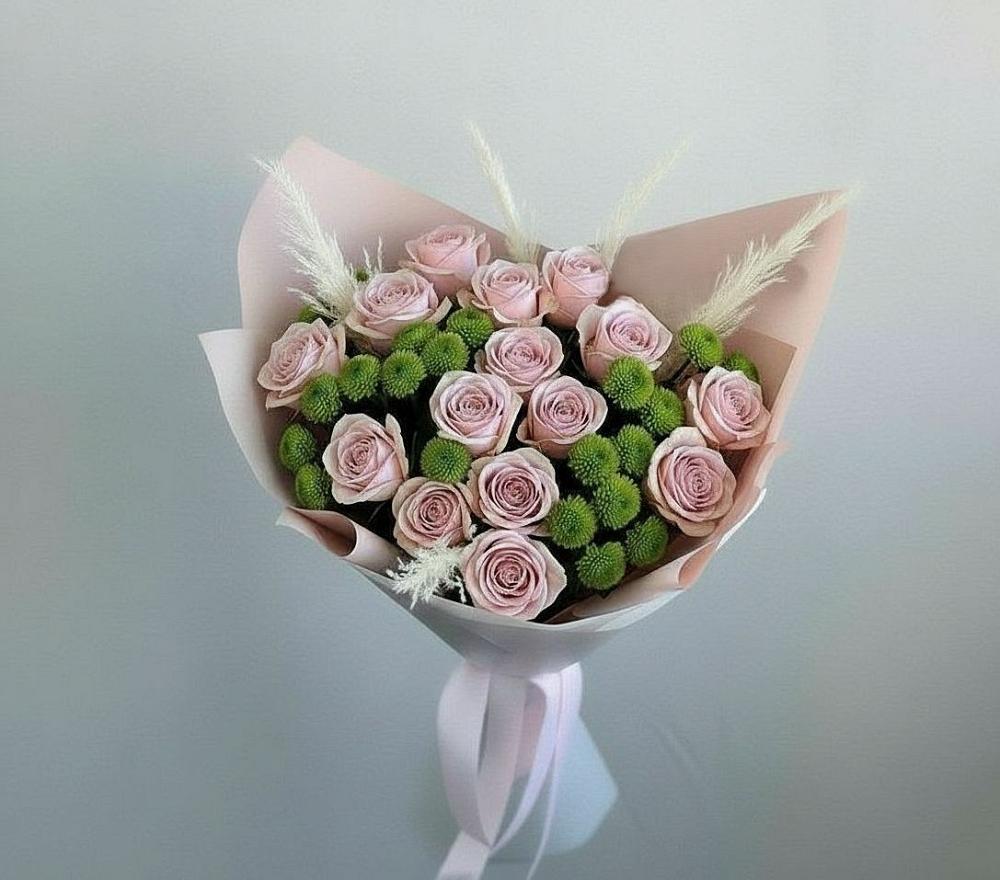 Букет цветов из: Розы и Хризантемы в Чупряково