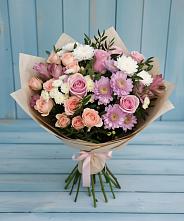 Букет цветов из:  Хризантемы, Розы и Альстромерии в Чупряково