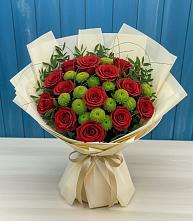 Букет цветов из:  Розы и Хризантемы в Чупряково