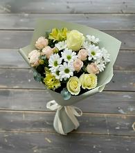 Букет цветов из:  Альстромерии, Розы и Хризантемы в Чупряково